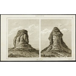 Gravure de 1852 - Ziggurat de Dur-Kurigalzu en Irak - 1