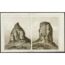 Gravure de 1852 - Ziggurat de Dur-Kurigalzu - Irak - 1