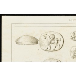 Gravure de 1852 - Monnaies babyloniennes - Numismatique - 2