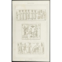 Gravure de 1852 - Cylindres babyloniens - Babylone - 1