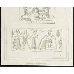 Gravure de 1852 - Cylindres babyloniens - Babylone - 3