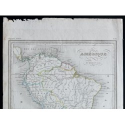 Gravure de 1840 - Carte de l'Amérique du Sud - 2