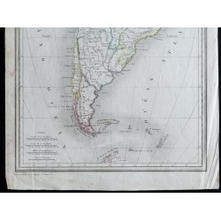 Gravure de 1840 - Carte de l'Amérique du Sud - 3