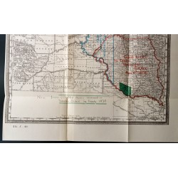 Gravure de 1885 - Carte des réserves indiennes du Dakota - 2