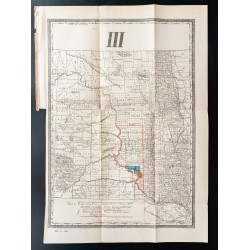 Gravure de 1885 - Carte des réserves indiennes du Dakota - 1
