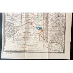 Gravure de 1885 - Carte des réserves indiennes du Dakota - 2