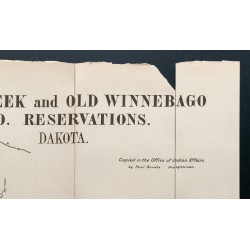 Gravure de 1885 - Carte de réserves indiennes dans le Dakota - 4