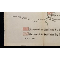 Gravure de 1885 - Carte de réserves indiennes dans le Dakota - 5