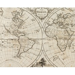 Gravure de 1770 - Mappemonde - The World - 3