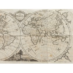 Gravure de 1770 - Mappemonde - The World - 4