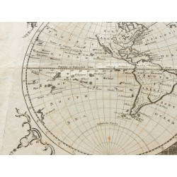 Gravure de 1770 - Mappemonde - The World - 6