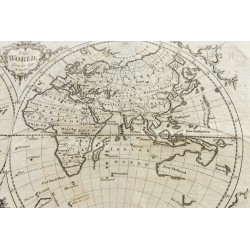 Gravure de 1770 - Mappemonde - The World - 8