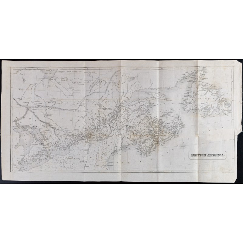 Gravure de 1839 - Carte de British America - 1