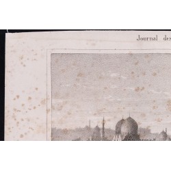 Gravure de 1840 - Vallée des  tombeaux au Caire - 2