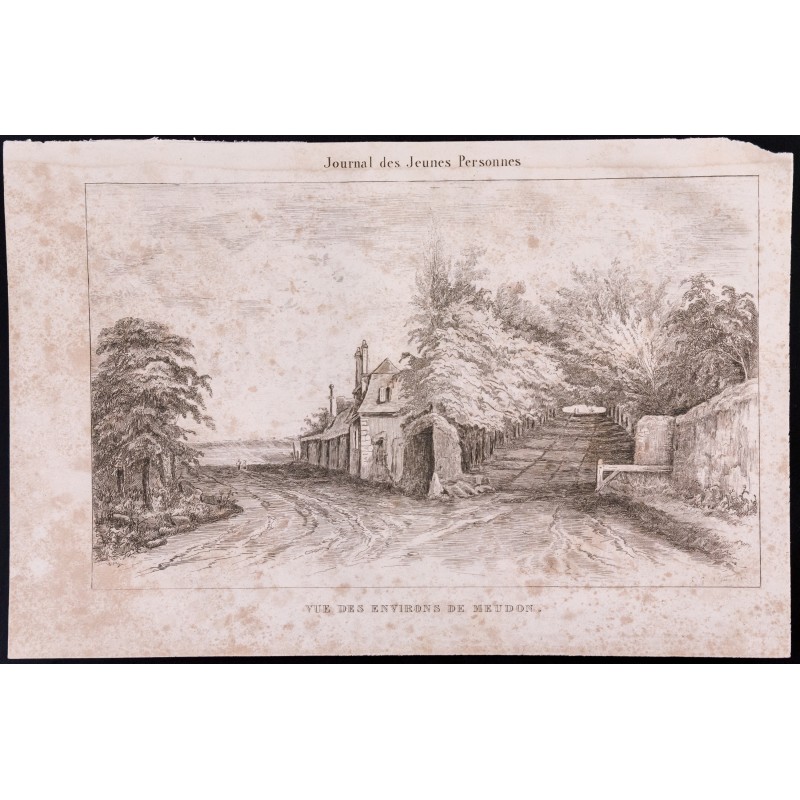 Gravure de 1840 - Vue des environs de Meudon - 1