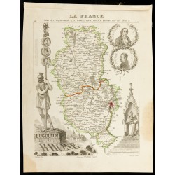 Gravure de Carte du département du Rhône - 1