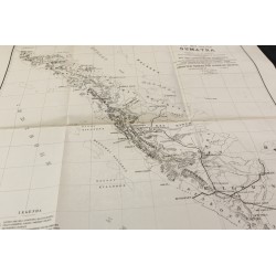 Gravure de 1891 - Sumatra - Grande carte de l'île - 4