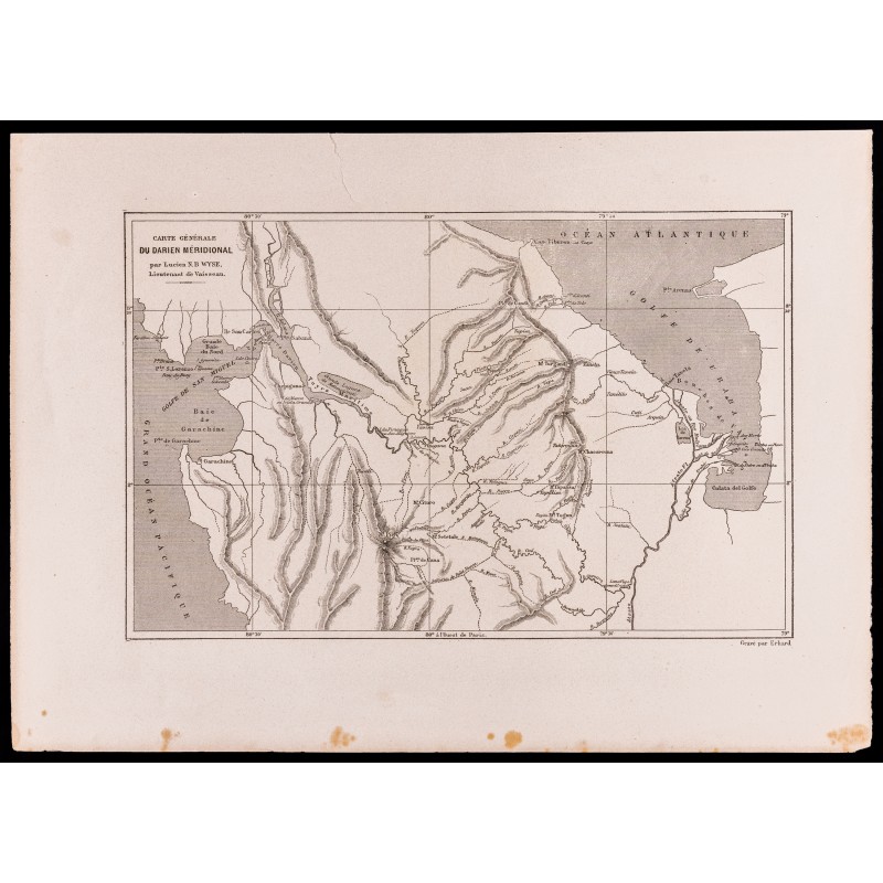 Gravure de 1880 - Carte du Darien Méridional - 1