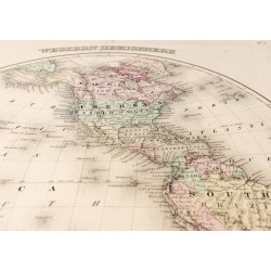 Gravure de 1857 - Gigantesque mappemonde en deux parties - 4