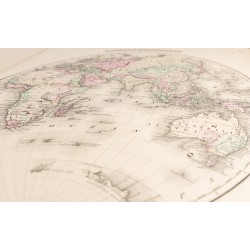 Gravure de 1857 - Gigantesque mappemonde en deux parties - 6