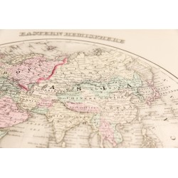 Gravure de 1857 - Gigantesque mappemonde en deux parties - 7