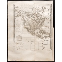 Gravure de 1824 - Carte de l'Amérique du Nord - 1