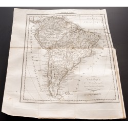 Gravure de 1824 - Carte de l'Amérique du Sud - 2