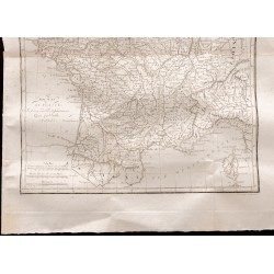 Gravure de 1824 - Carte du royaume de France - 3