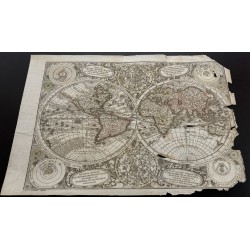 Gravure de 1730 - Mappemonde ancienne de Seutter Matthaeus - 2