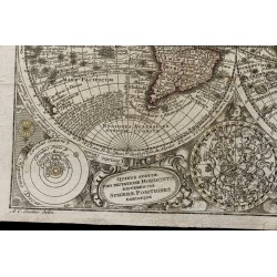 Gravure de 1730 - Mappemonde ancienne de Seutter Matthaeus - 7