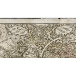 Gravure de 1730 - Mappemonde ancienne de Seutter Matthaeus - 9