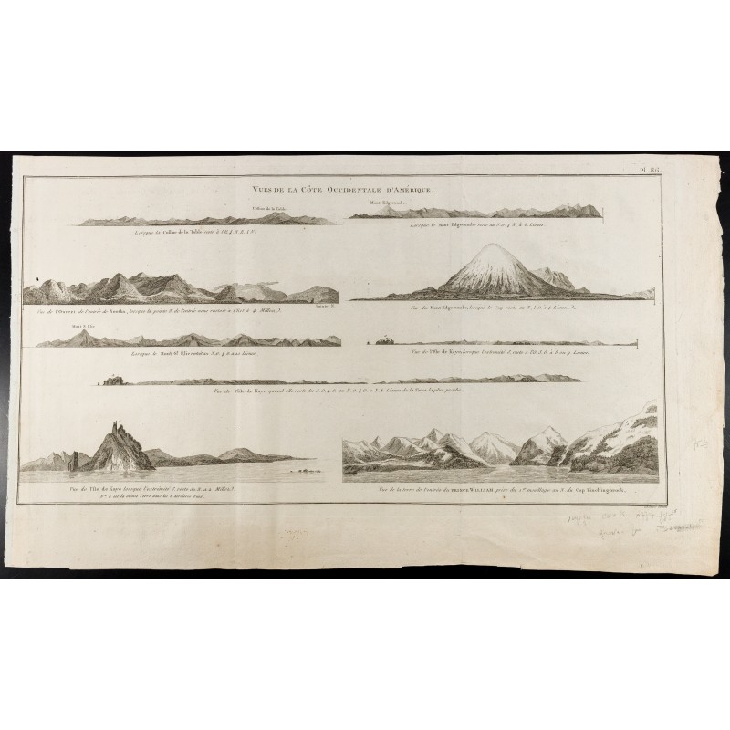Gravure de 1785 - Vues de la côte occidentale d'Amérique - 1