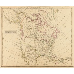 Gravure de 1841 - Carte géographique ancienne de l'Amérique du Nord - 1