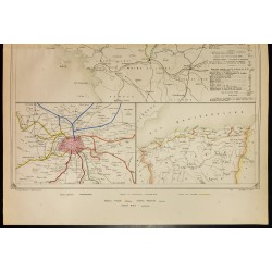 Gravure de 1862 - Ouest de la France - Carte des chemins de Fer - 3