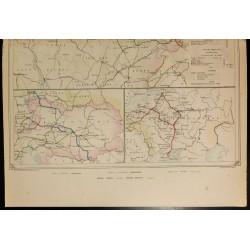 Gravure de 1862 - Est de la France - Carte des chemins de Fer - 3