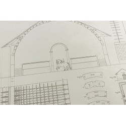 Gravure de 1805 - Plan d'un manège couvert (Charpente) - 4