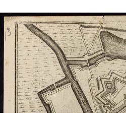 Gravure de XVIIIe - Plan ancien de Charleroy - 2