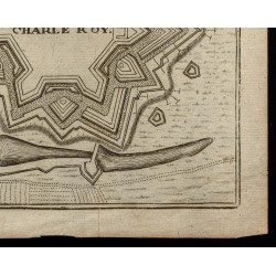Gravure de XVIIIe - Plan ancien de Charleroy - 5