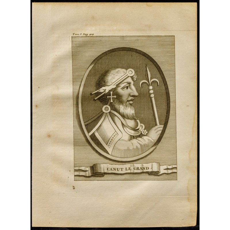 Gravure de 1749 - Portrait de Canut le Grand - 1