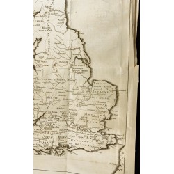 Gravure de 1749 - Carte d'Angleterre sous les Saxons - 2