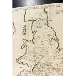 Gravure de 1749 - Carte d'Angleterre sous les Saxons - 4