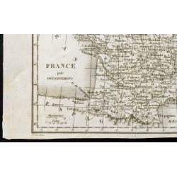 Gravure de 1830ca - Carte ancienne de France par départements - 5
