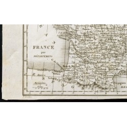 Gravure de 1830ca - Carte ancienne de France par départements - 5