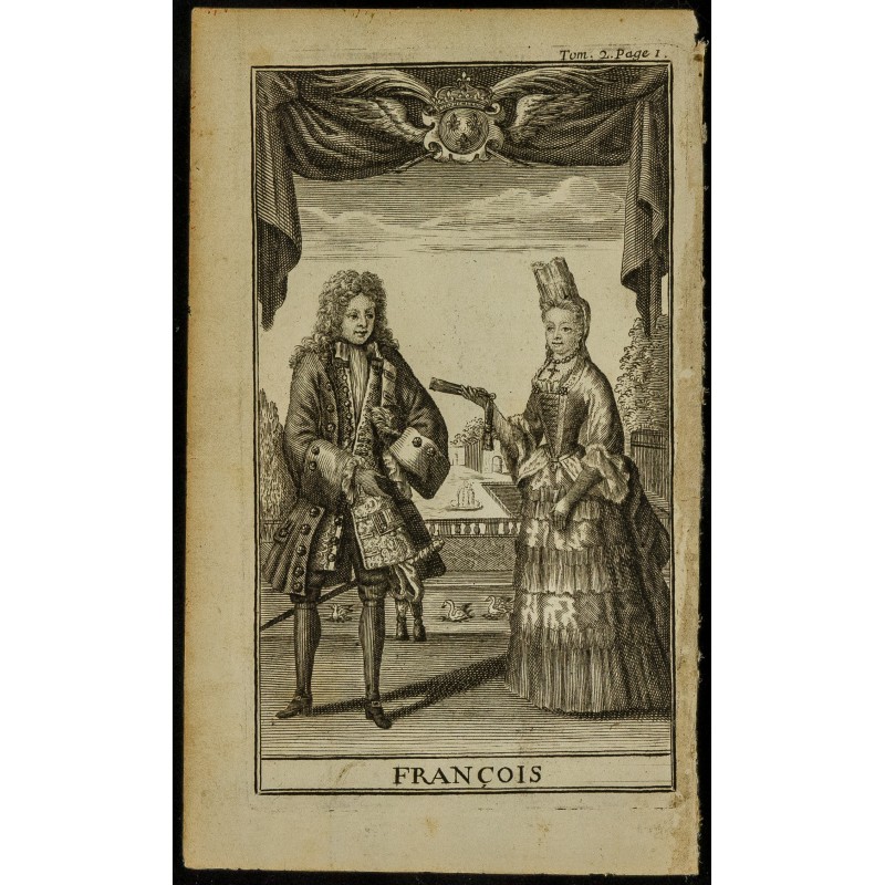 Gravure de 1705 - Français et Française dans leur costume - 1