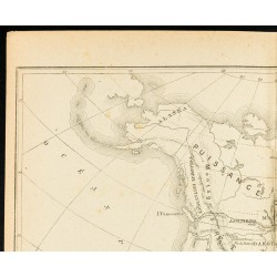 Gravure de 1892 - Carte de l'Amérique du Nord - 2