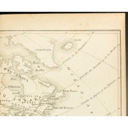Gravure de 1892 - Carte de l'Amérique du Nord - 3