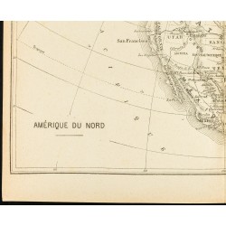 Gravure de 1892 - Carte de l'Amérique du Nord - 4
