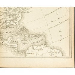Gravure de 1892 - Carte de l'Amérique du Nord - 5
