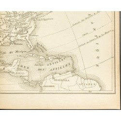 Gravure de 1892 - Carte de l'Amérique du Nord - 5