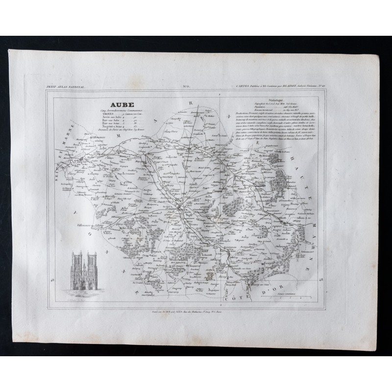 Gravure de 1833 - Département de l'Aube - 1